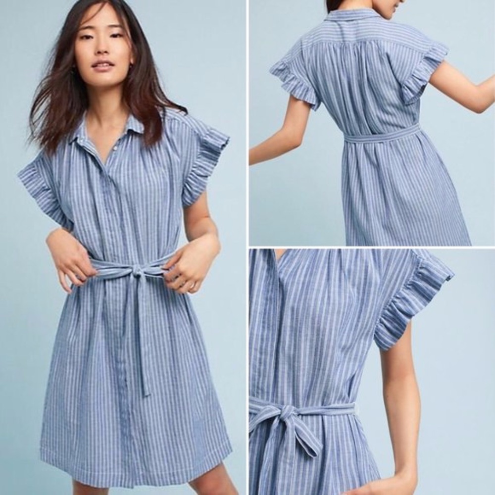 Anthropologie Isabella Sinclair Blue Striped Dress